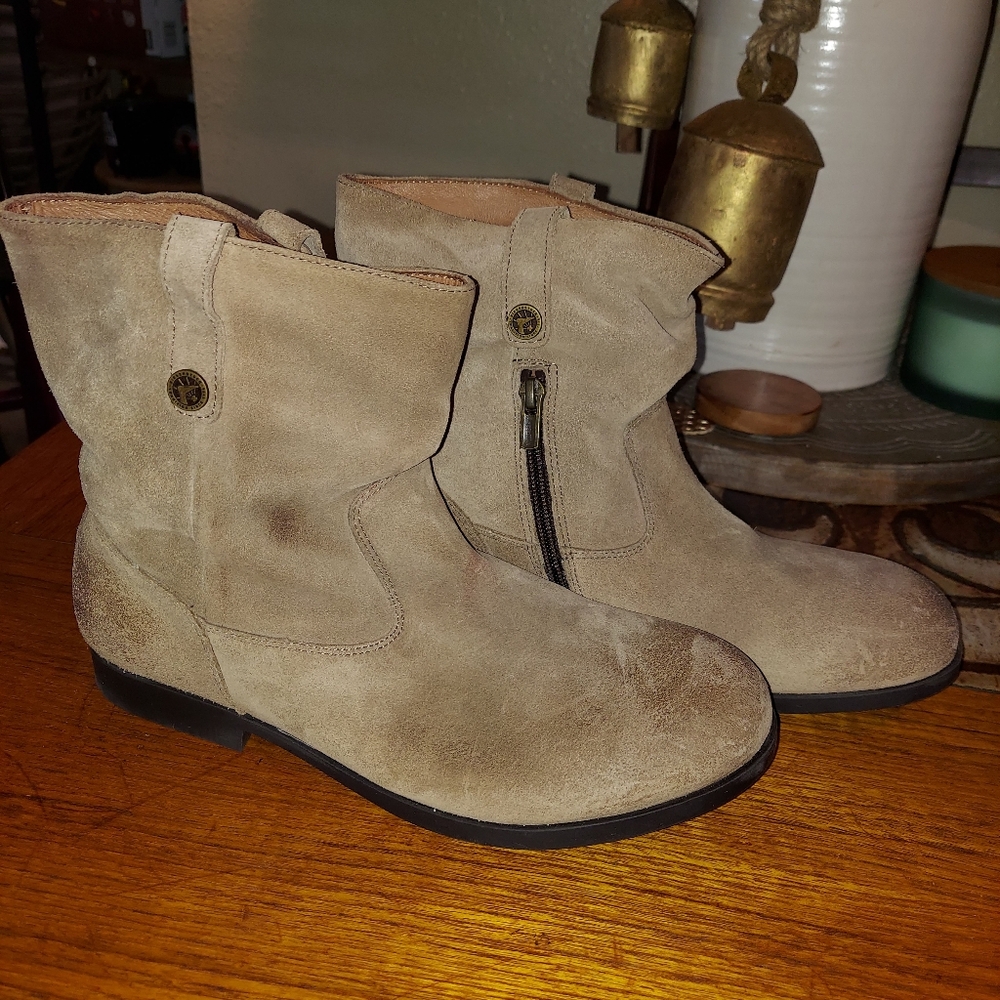 Birkenstock Taupe 42 Made In Portugal Waxed Suede The Sarena Comfort Warm